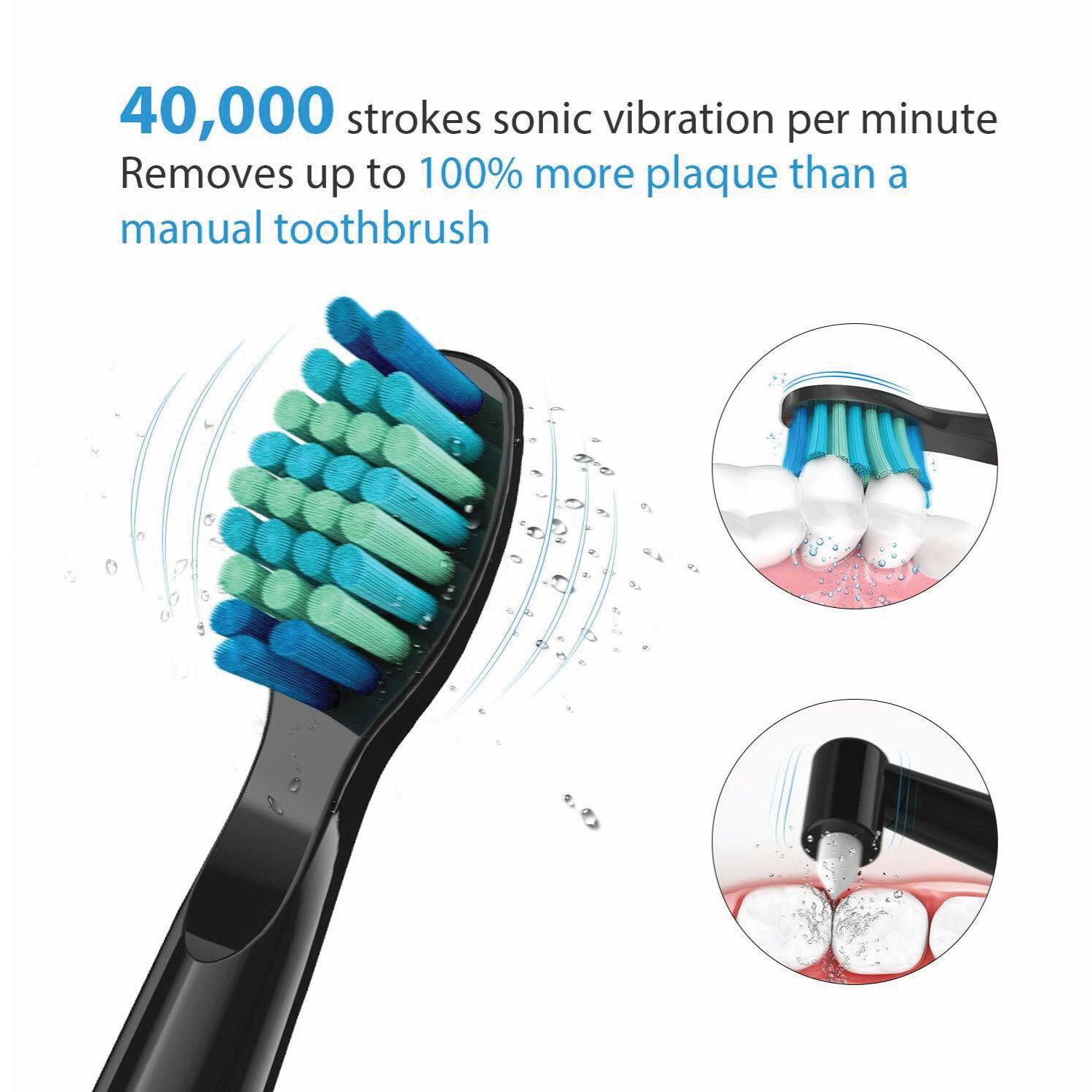 Rechargeable Power Toothbrush - 4/12X Brush Heads Electric Toothbrush Power Toothbrush ADA Accepted Personal Care - Tophatter Daily Deals