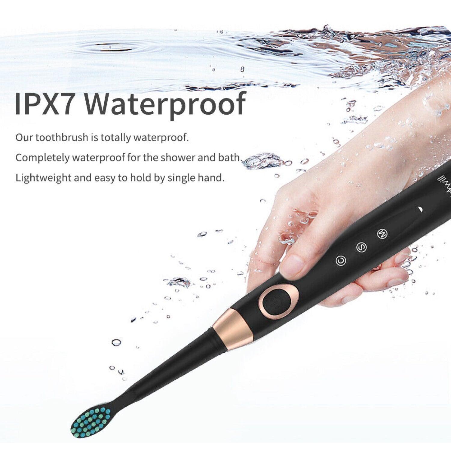 Rechargeable Power Toothbrush - 4/12X Brush Heads Electric Toothbrush Power Toothbrush ADA Accepted Personal Care - Tophatter Daily Deals