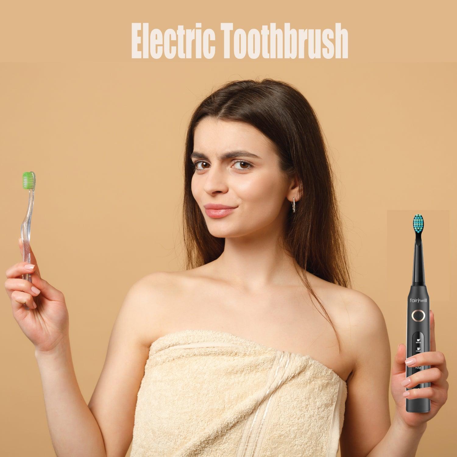 Rechargeable Power Toothbrush - 4/12X Brush Heads Electric Toothbrush Power Toothbrush ADA Accepted Personal Care - Tophatter Daily Deals