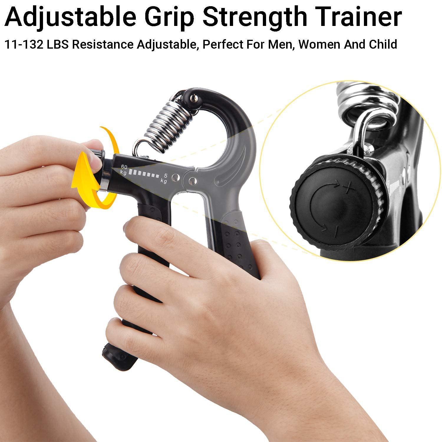 GRM Hand Grip Exerciser Strengthener with Counter - Forearm Trainer Workout Kit (6 Pack), Adjustable Resistance Grip Strength Trainer Exercise & Fitness - Tophatter Daily Deals