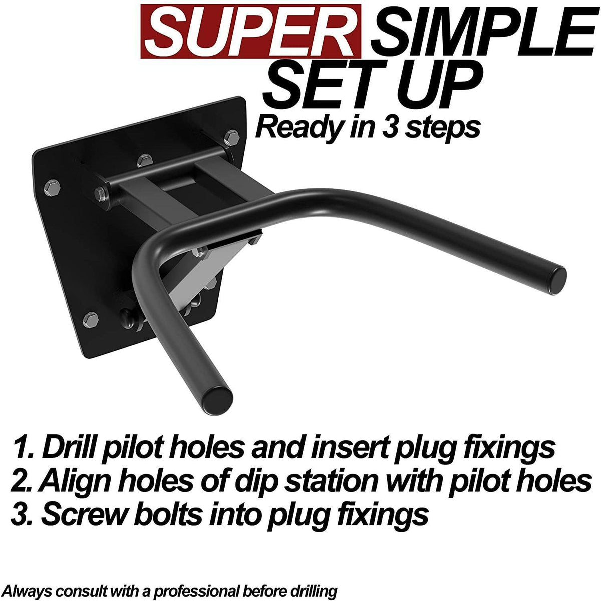 Wall Mounted Dipping Bars - Folding Wall Parallettes Bar For Calisthenics, Bodyweight and Weighted Dips, Pullups – Perfect For Home Exercise & Fitness - Tophatter Daily Deals