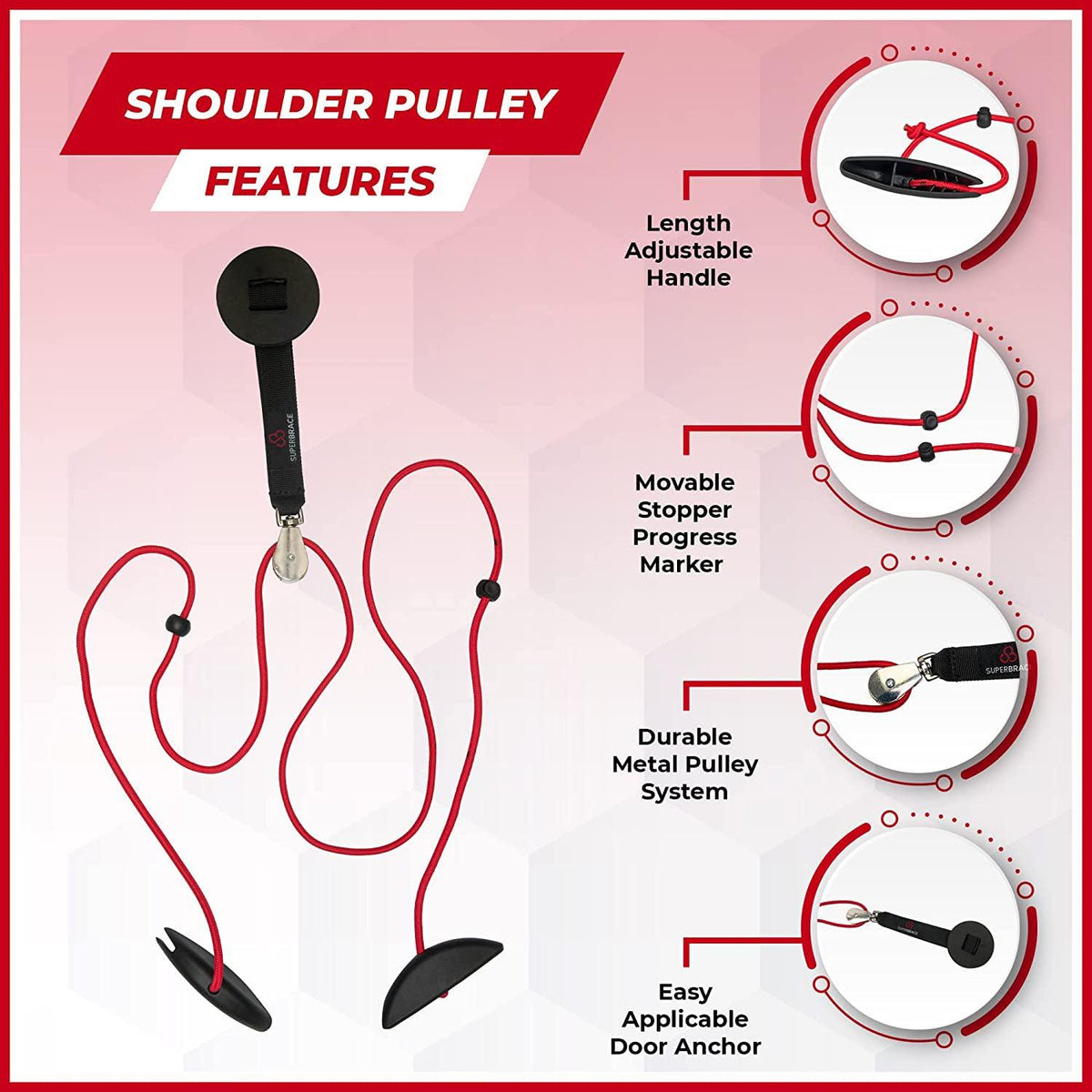 Shoulder Workouts Cables - Shoulder Workouts Pulley, Super Brace Shoulder Pulley Exercise Aid for Physiotherapy Exercise & Fitness - Tophatter Daily Deals