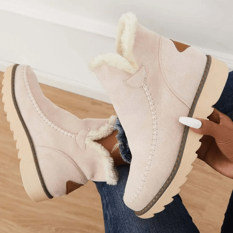 Insulating Women’s Winter Boots - Ankle Suede, Fleece Lined - Tophatter Daily Deals