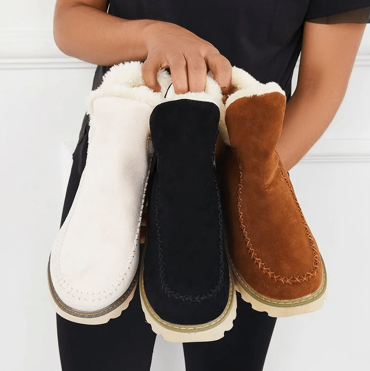 Insulating Women’s Winter Boots - Ankle Suede, Fleece Lined - Tophatter Daily Deals