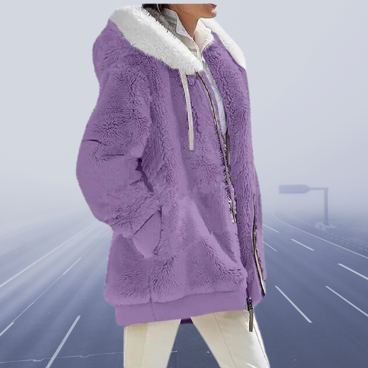 Warm Cozy Women Fleece Hoodie - Oversized, Fleece, Casual Purple - Tophatter Daily Deals