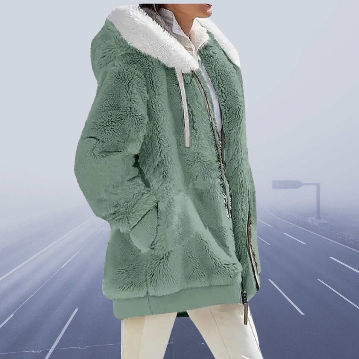Warm Cozy Women Fleece Hoodie - Oversized, Fleece, Casual Green - Tophatter Daily Deals