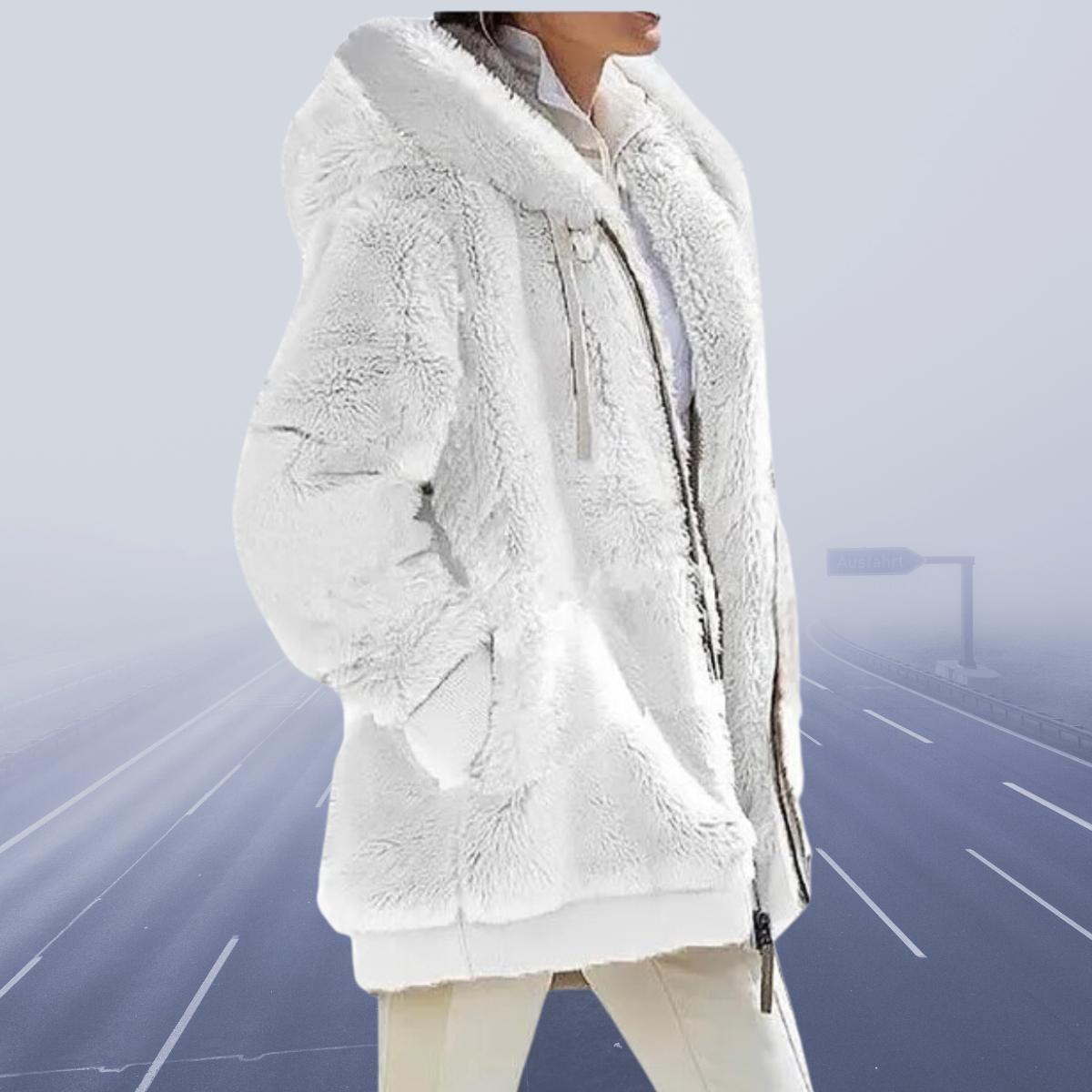 Warm Cozy Women Fleece Hoodie - Oversized, Fleece, Casual White - Tophatter Daily Deals