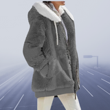 Warm Cozy Women Fleece Hoodie - Oversized, Fleece, Casual Dark gray - Tophatter Daily Deals