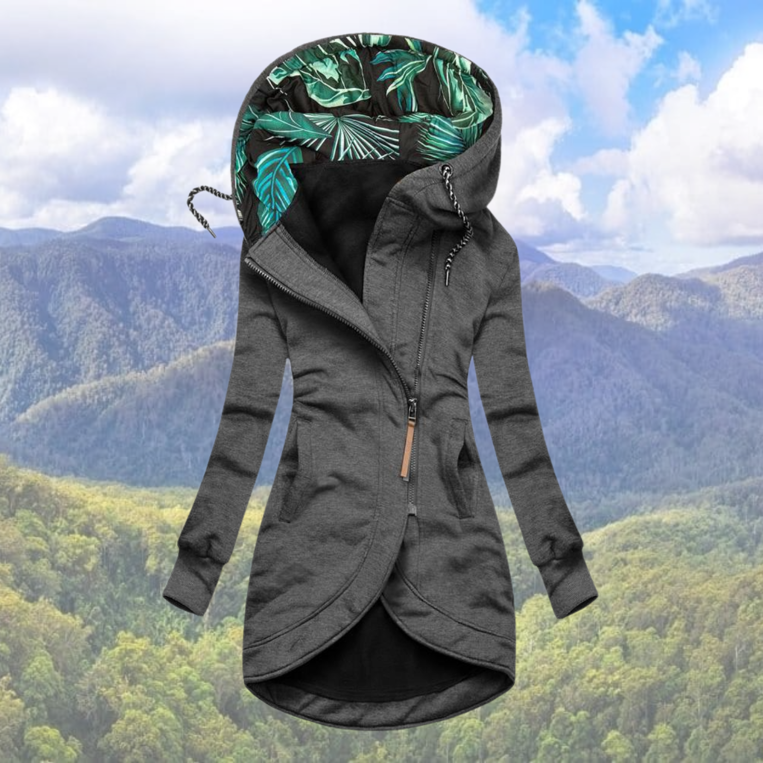 Waterproof Women’s Winter Jacket - Longline, Lined Gray - Tophatter Daily Deals