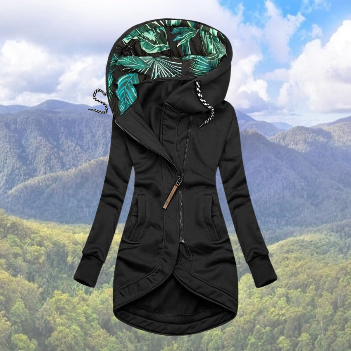 Waterproof Women’s Winter Jacket - Longline, Lined Black - Tophatter Daily Deals