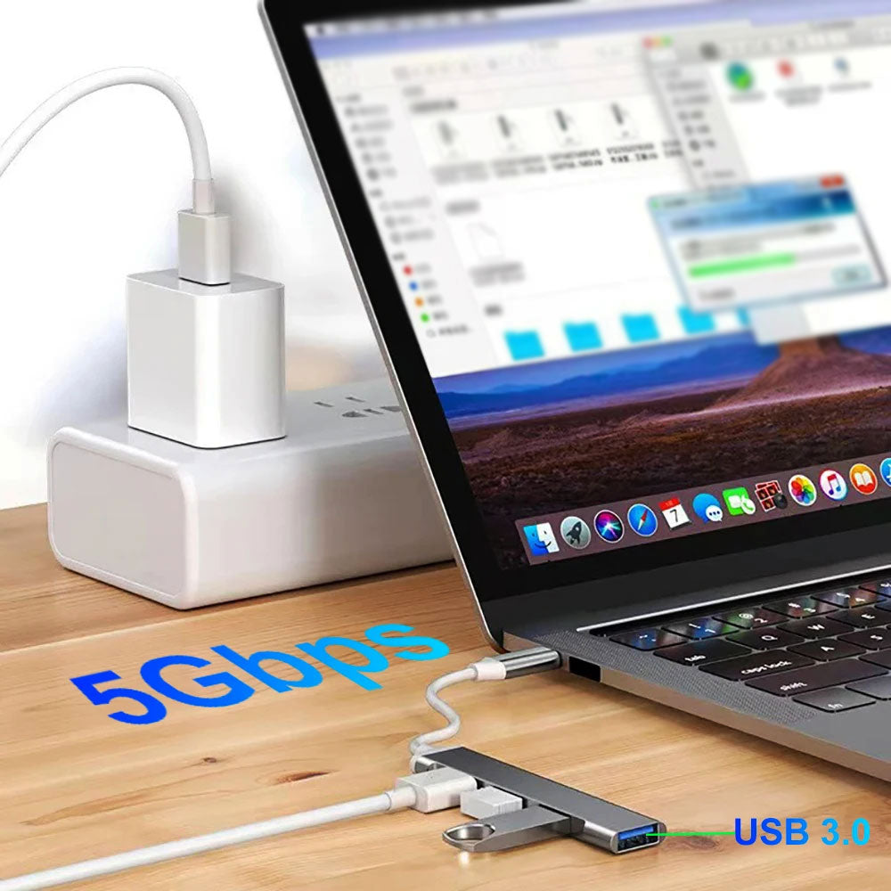 USB C Hub 6 In 1 Multiport Adapter Compact 60W PD Plus - Tophatter Daily Deals