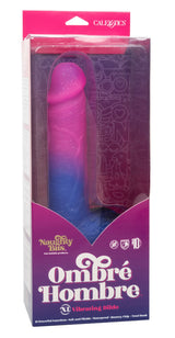 Naughty Bits Ombré Hombre XL Vibrating Dildo in Pink and Blue with Glitter Finish > Vibrators > Realistic Vibrators - Tophatter Daily Deals
