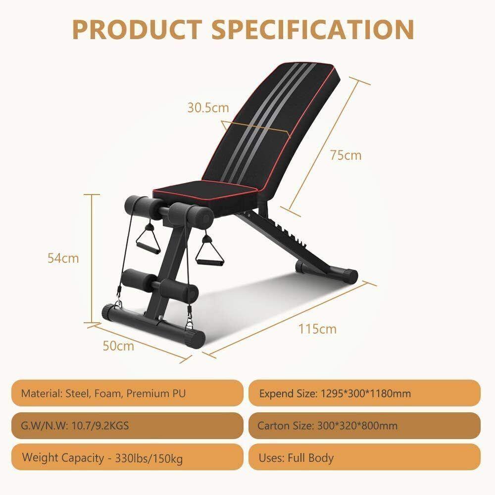 Foldable Sit Up Bench - Adjustable Sit Up Weight Bench Foldable Strength Training Gym Exercise & Fitness - Tophatter Daily Deals