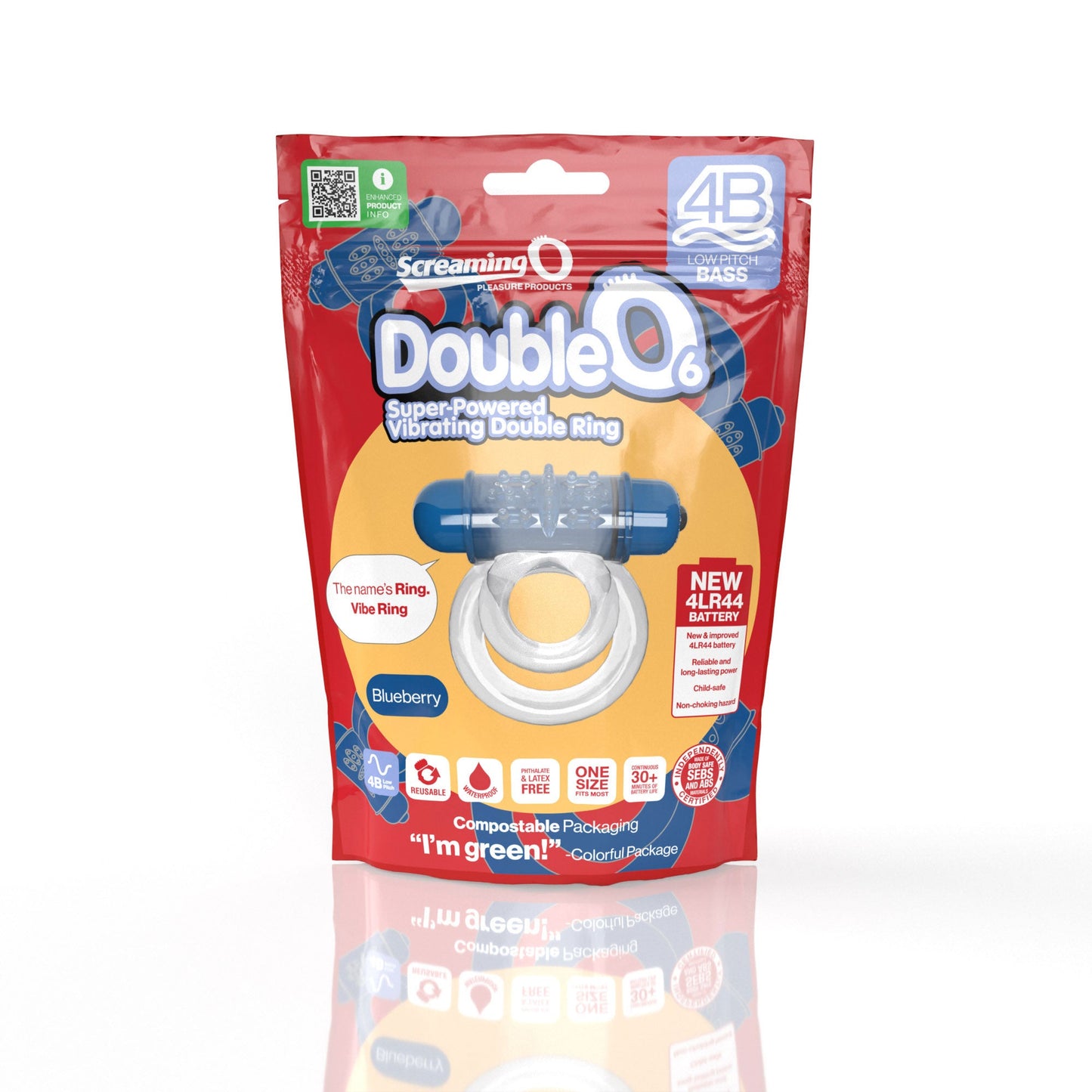 Double O 6 4B Low Pitch Bass (Blueberry) > Cock Ring > Vibrating - Tophatter Daily Deals