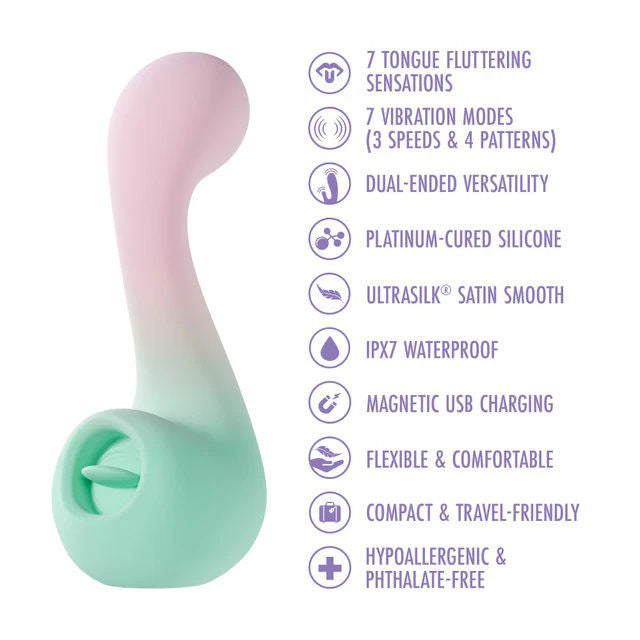 Melody Dual-Ended Vibrator for Clitoral and Tongue Stimulation > Sex Toys For Ladies > Clitoral Vibrators and Stimulators - Tophatter Daily Deals