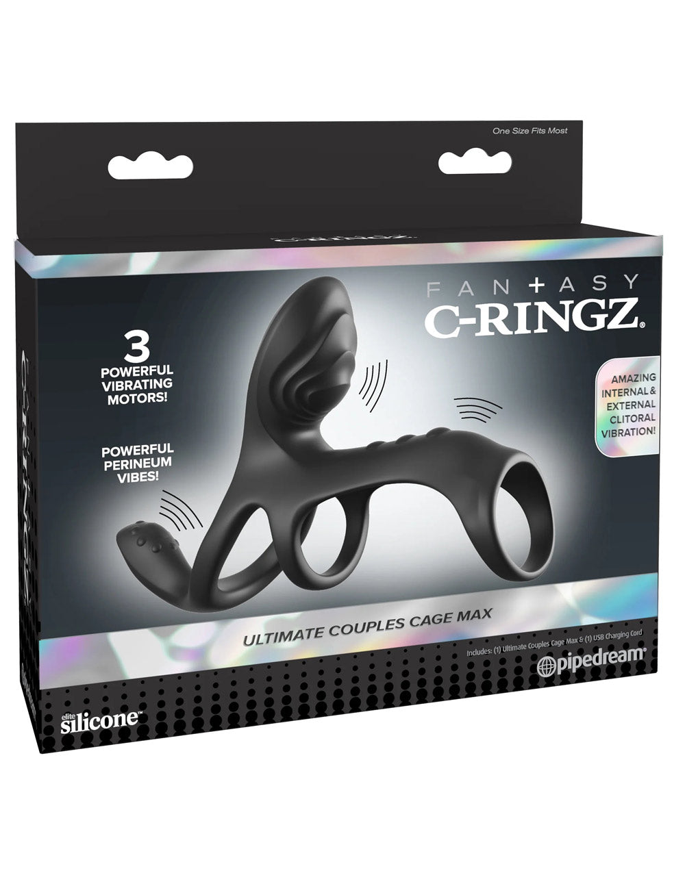 Fantasy C-Ringz Ultimate Couples Cage – USB Rechargeable Triple Motor Vibrating Cock Ring Cage > Cock Ring > Vibrating - Tophatter Daily Deals