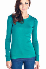 Women's Long Sleeve Crew Neck Top Small Green 8 Tops - Tophatter Daily Deals