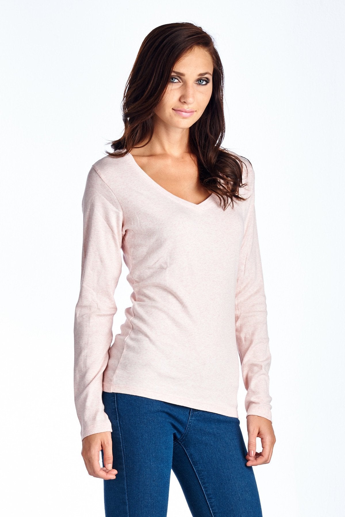 Women's Long Sleeve V-Neck Top Tops - Tophatter Daily Deals