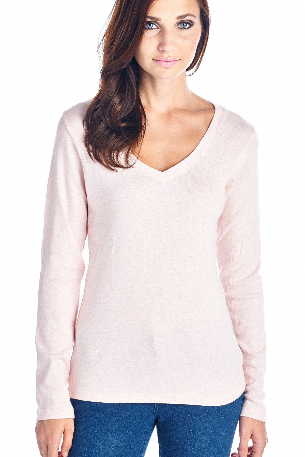 Women's Long Sleeve V-Neck Top Tops - Tophatter Daily Deals