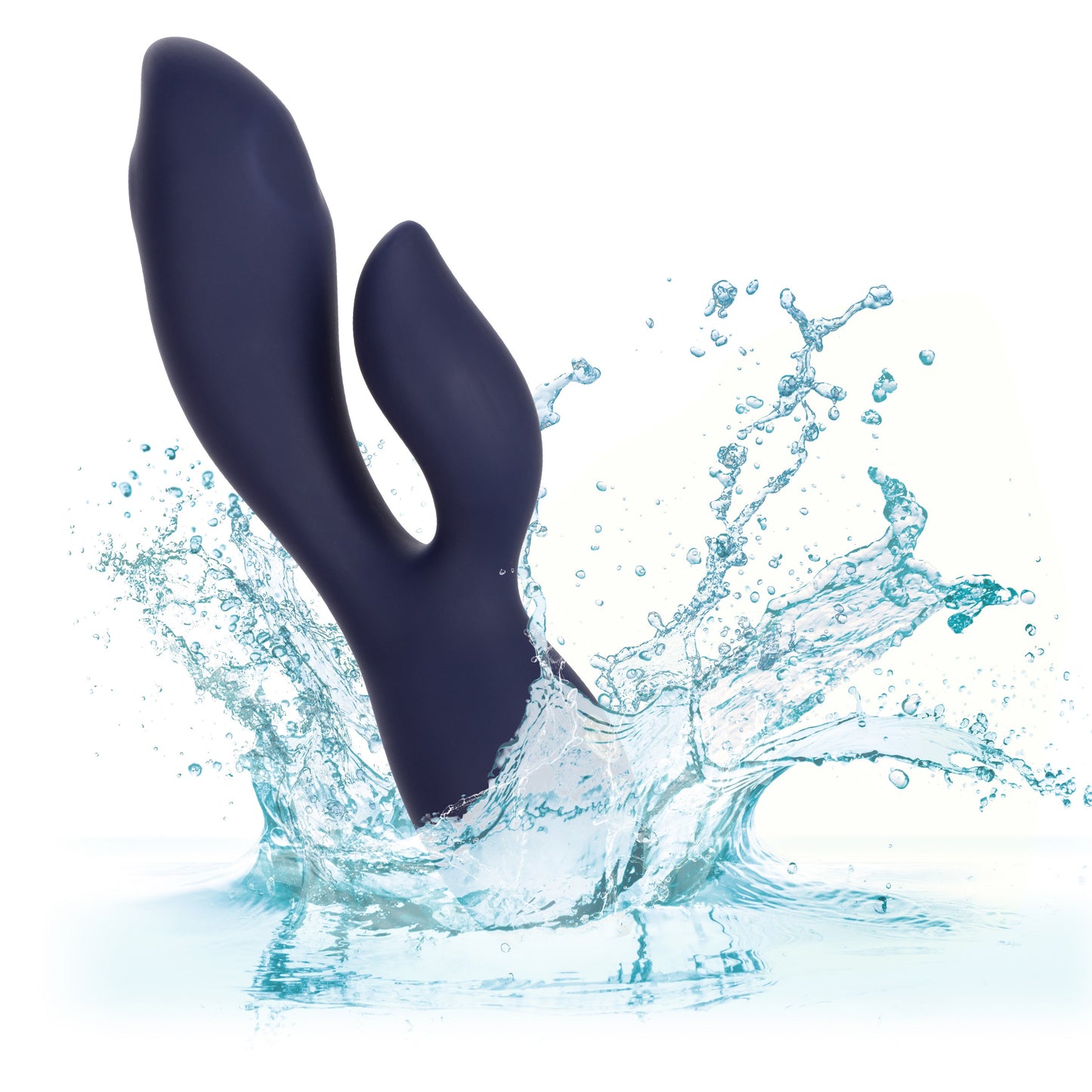Chic Blossom Navy Blue Flexible Silicone Dual Motor Vibrator with Gold Accents, 10 Speeds, Waterproof and Rechargeable > Vibrators > Ladies > Rabbit - Tophatter Daily Deals