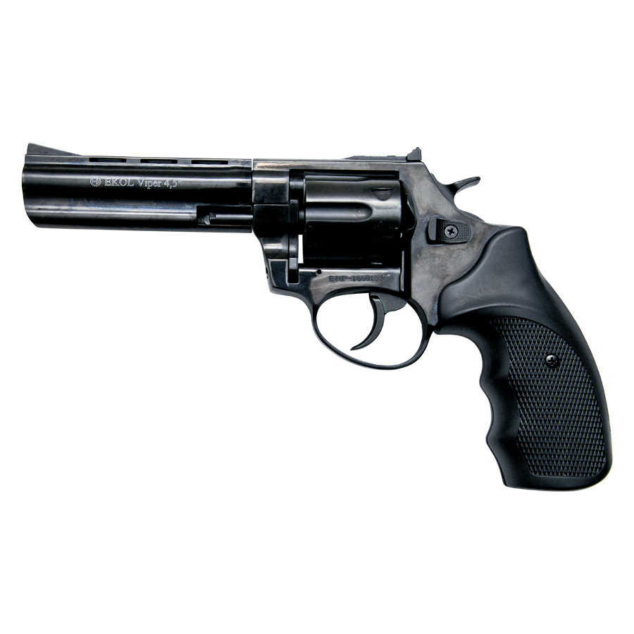 Viper 4.5 Inch Barrel 9MM Blank Firing Revolver Black Finish - TOPHATTER'S ARMORY DEALS Collectible Weapons - Tophatter Daily Deals