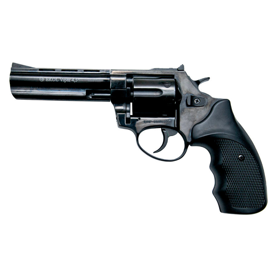 Viper 4.5 Inch Barrel 9MM Blank Firing Revolver Black Finish - Tophatter's Inc. Weapons Store Online Collectible Weapons - Tophatter Daily Deals