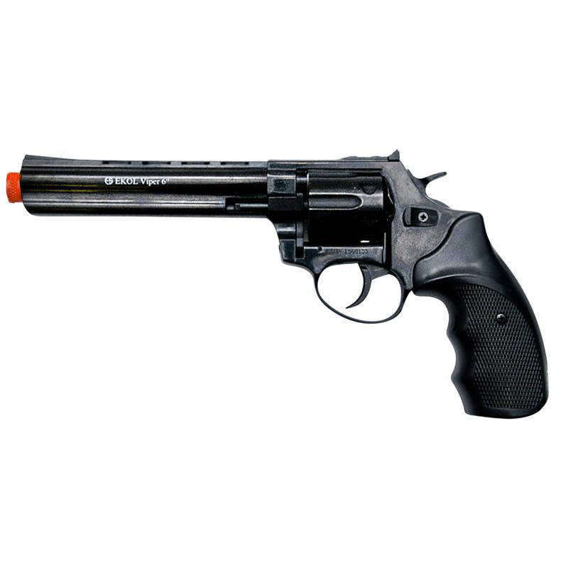 Viper 6 Inch Barrel 9MM Front Firing Blank Revolver Black Finish - Tophatter's Guns'N'Weapons Store Collectible Weapons - Tophatter Daily Deals