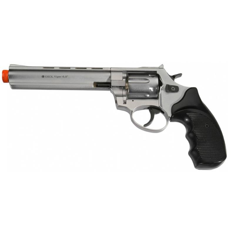 Viper 6 Inch Barrel 9MM Front Firing Blank Revolver Nickel Finish - Tophatter's Guns'N'Weapons Store Collectible Weapons - Tophatter Daily Deals