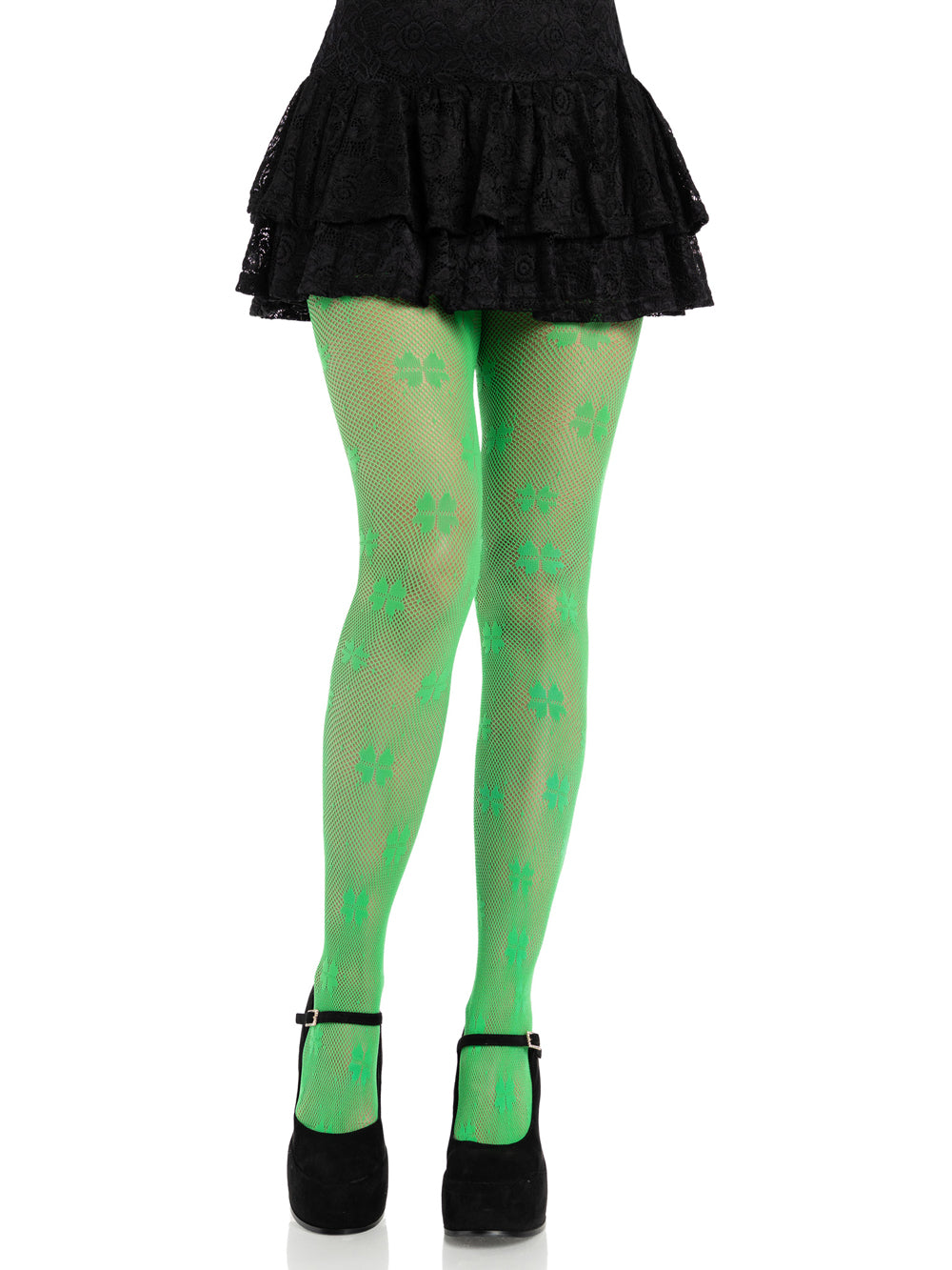 Clover Net Tights (Green) – Nylon Spandex Tights > Clothes > Hosiery > Pantyhose & Tights - Tophatter Daily Deals