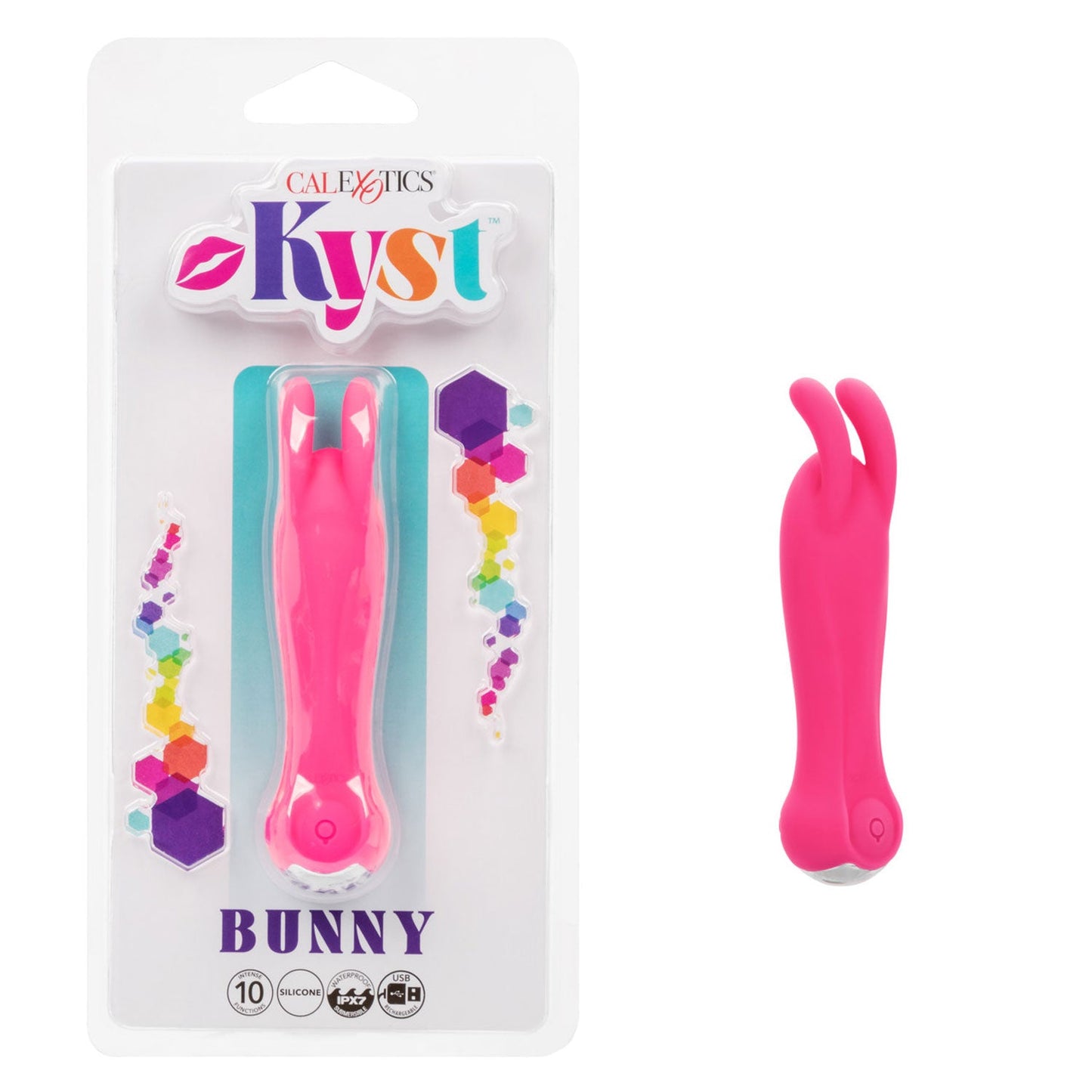 Kyst™ Bunny Pink Compact Personal Stimulator with 10 Vibration Functions and Silicone Waterproof Design > Sex Toys For Ladies > Clitoral Vibrators and Stimulators - Tophatter Daily Deals