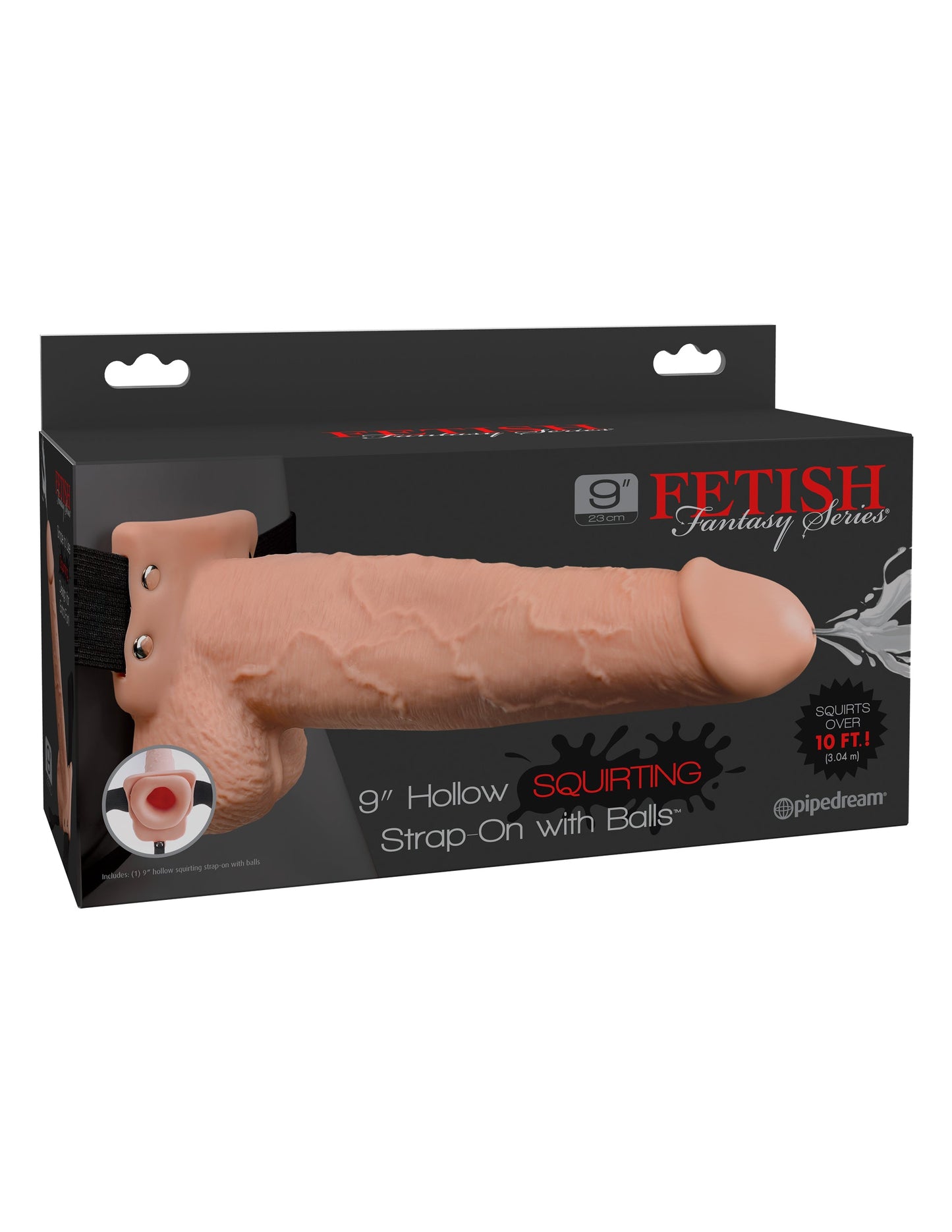 Fetish Fantasy 9 Inch Hollow Squirting Strap-On with Balls > Dildos > Strap On Dildos - Tophatter Daily Deals