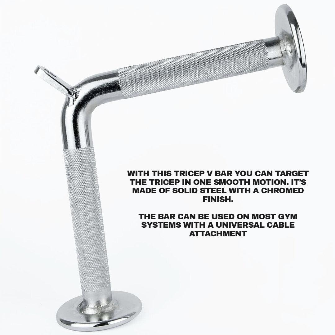 Tricep Pushdown V-bar - Tricep V Bar Pull Down Multi Gym Machine Cable Attachment Grip Handle Push Exercise & Fitness - Tophatter Daily Deals