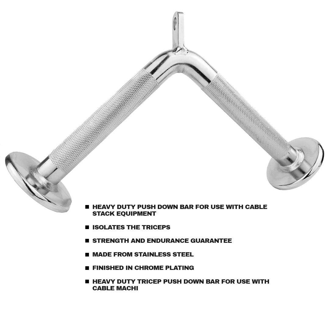 Tricep Pushdown V-bar - Tricep V Bar Pull Down Multi Gym Machine Cable Attachment Grip Handle Push V-bar Exercise & Fitness - Tophatter Daily Deals