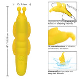 Neon Vibes The Butterfly Vibe Yellow Silicone Finger Teaser with 10 Functions and Rechargeable > Vibrators > Finger Vibrators - Tophatter Daily Deals