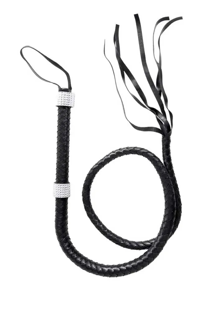 Faux Leather 54 Inch Braided Whip with Rhinestone Handle – Costume Whip > Bondage Gear > Whips & Floggers - Tophatter Daily Deals
