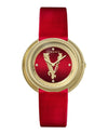 Versace Thea Leather Watch Gold Watches - Tophatter Daily Deals