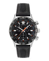 Versace Hellenyium Chrono Leather Watch Stainless Steel Watches - Tophatter Daily Deals