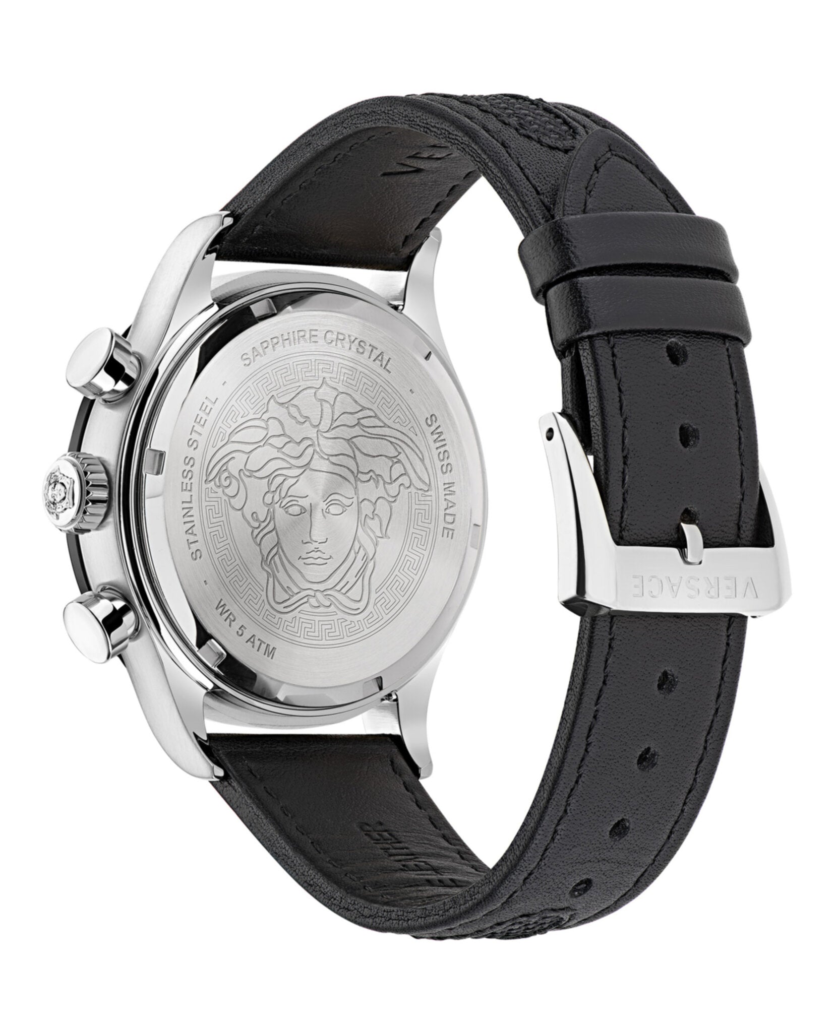 Versace Hellenyium Chrono Leather Watch Watches - Tophatter Daily Deals