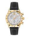 Versace Hellenyium Chrono Leather Watch Gold Watches - Tophatter Daily Deals