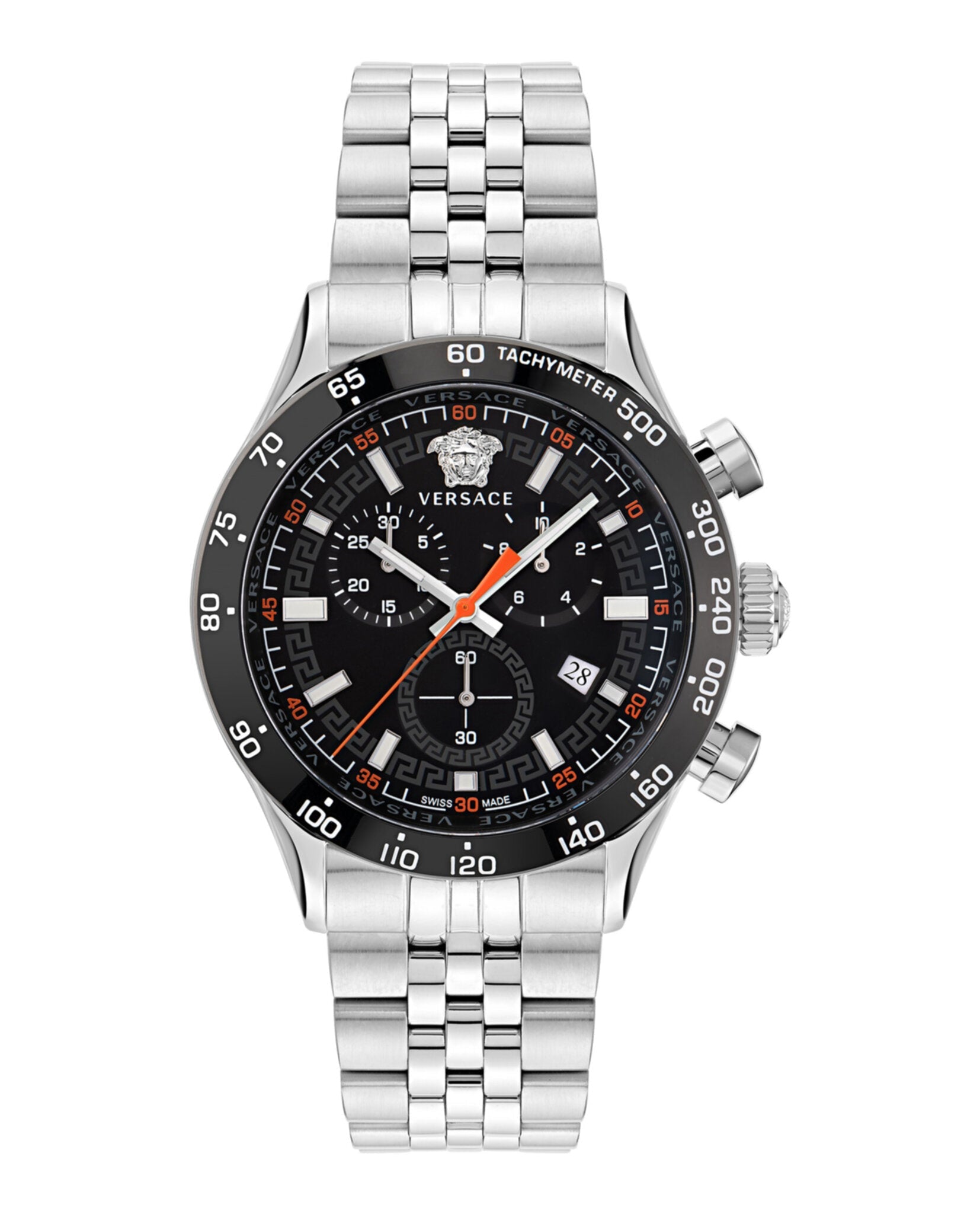 Versace Hellenyium Chrono Bracelet Watch Stainless Steel Watches - Tophatter Daily Deals
