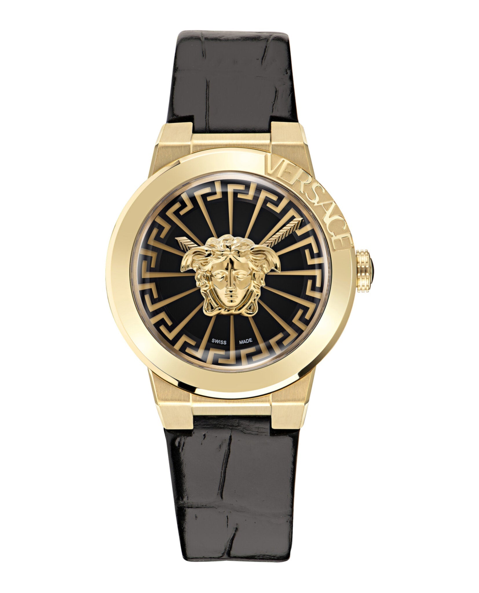 Versace Medusa Infinite Leather Watch Gold Watches - Tophatter Daily Deals