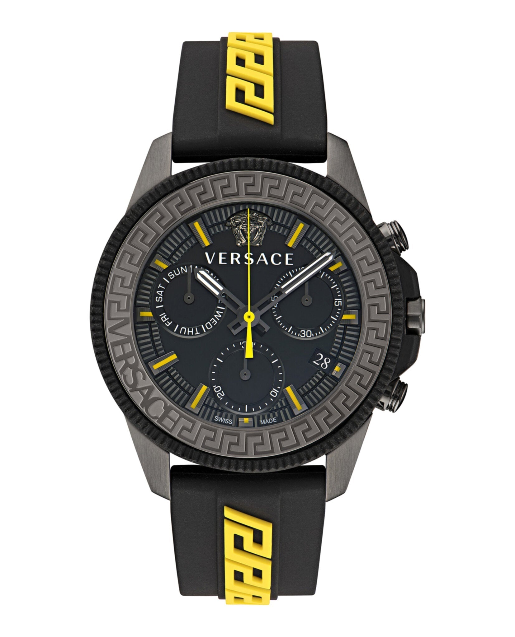 Versace Greca Action Chrono Silicone Watch Gun Watches - Tophatter Daily Deals