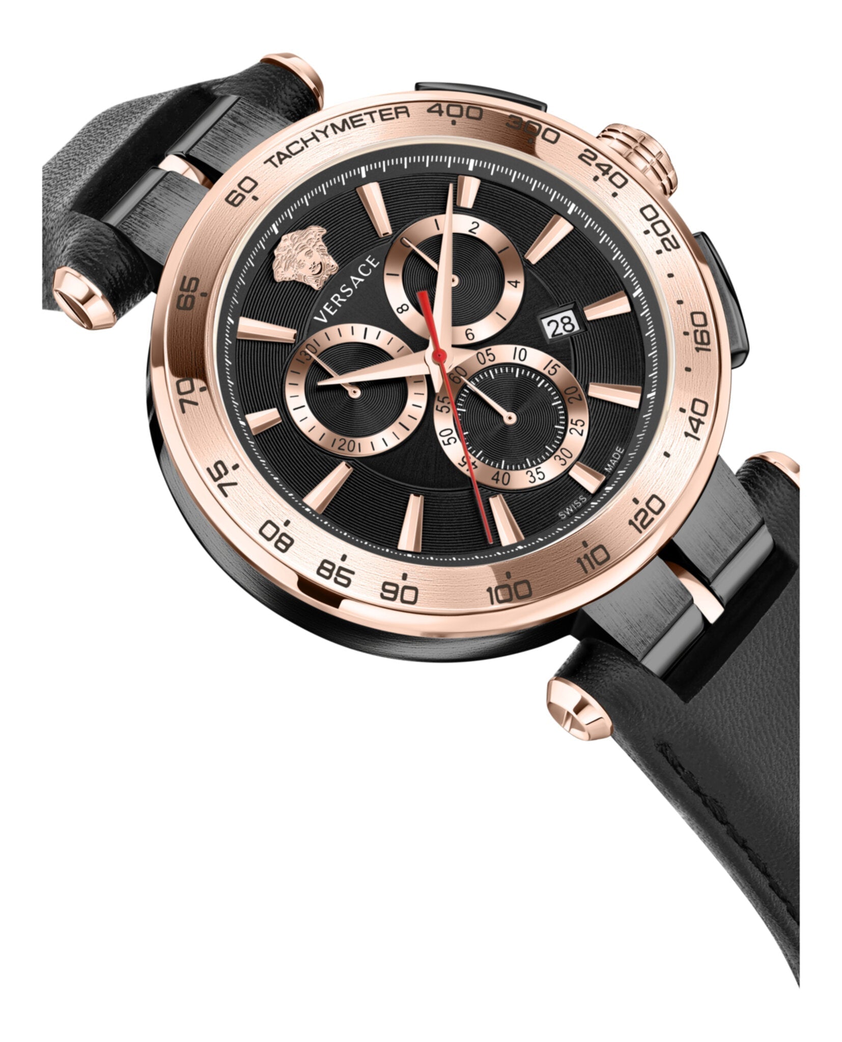 Versace Aion Chrono Leather Watch Watches - Tophatter Daily Deals