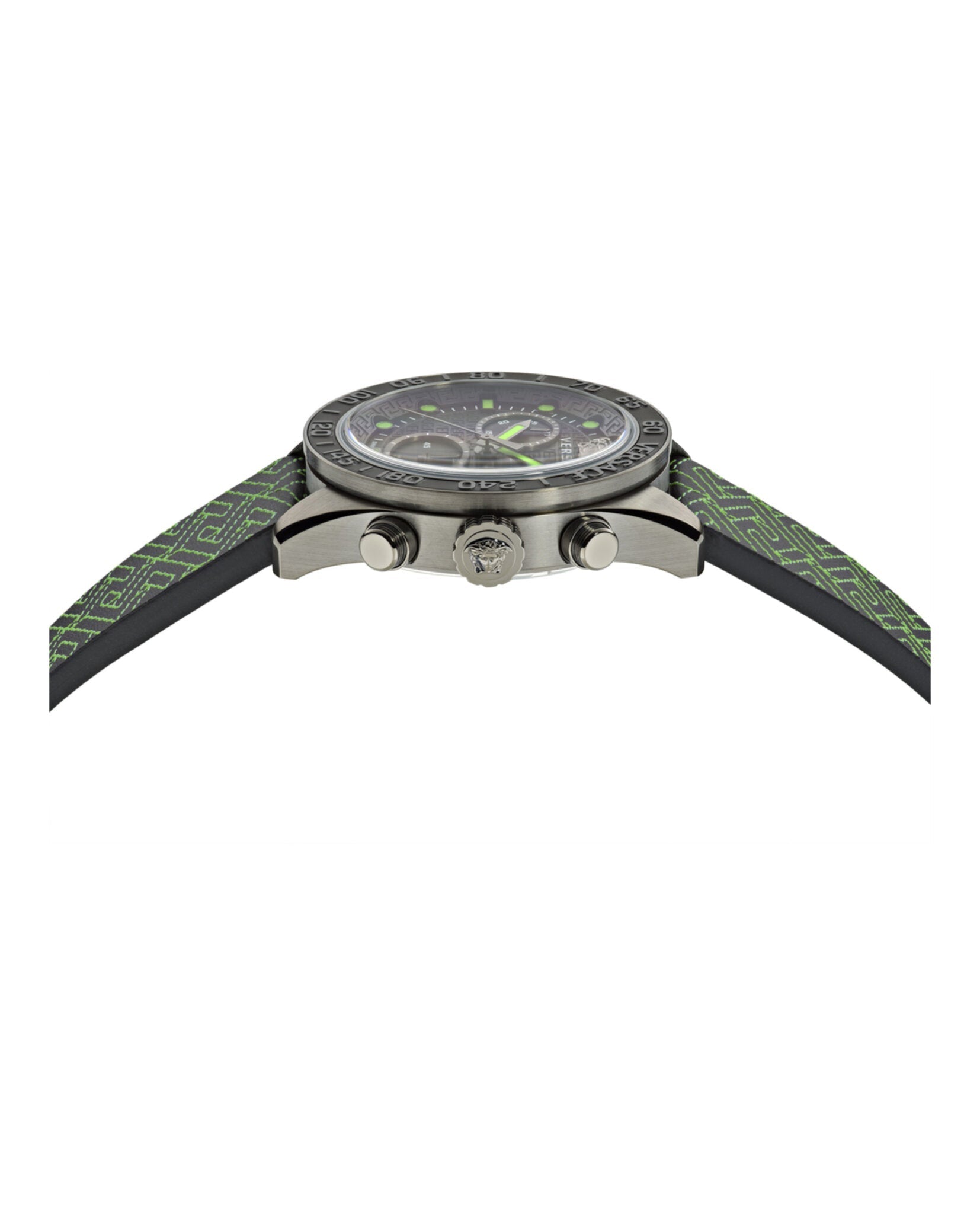 Versace Greca Dome Chrono Leather Watch Watches - Tophatter Daily Deals