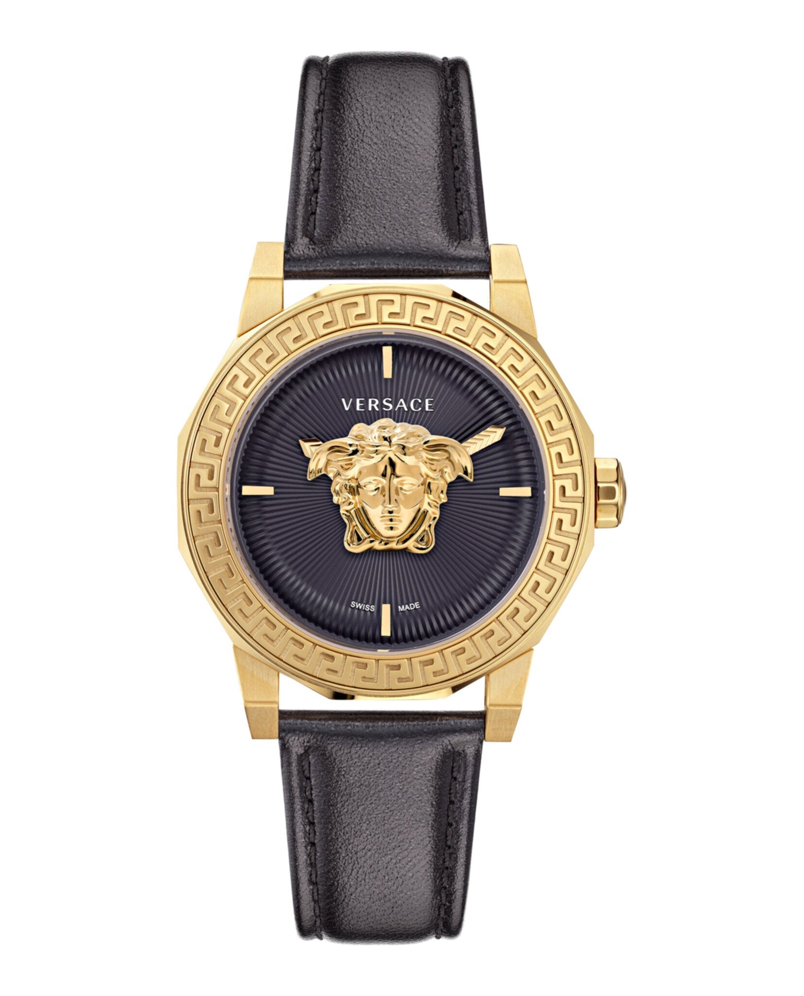 Versace Medusa Deco Leather Watch Gold Watches - Tophatter Daily Deals