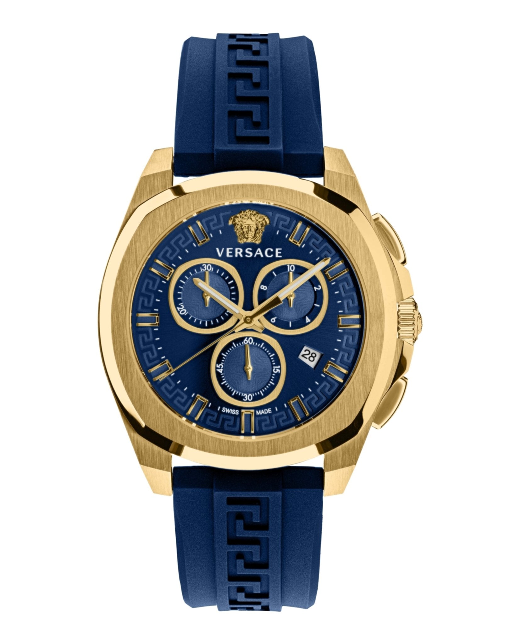 Versace Geo Chrono Silicone Watch Gold Watches - Tophatter Daily Deals