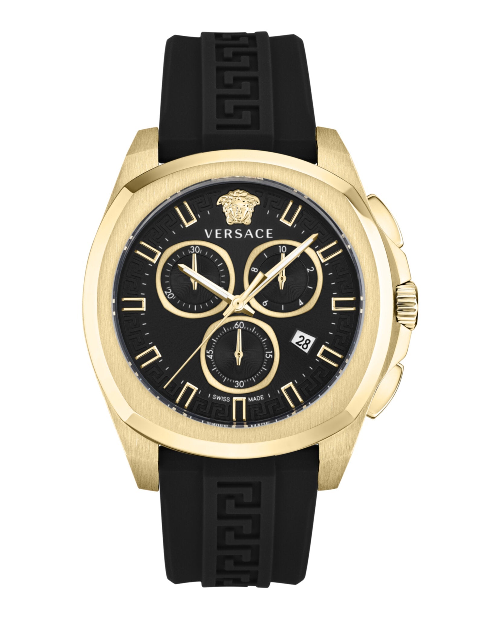 Versace Geo Chrono Silicone Watch Gold Watches - Tophatter Daily Deals