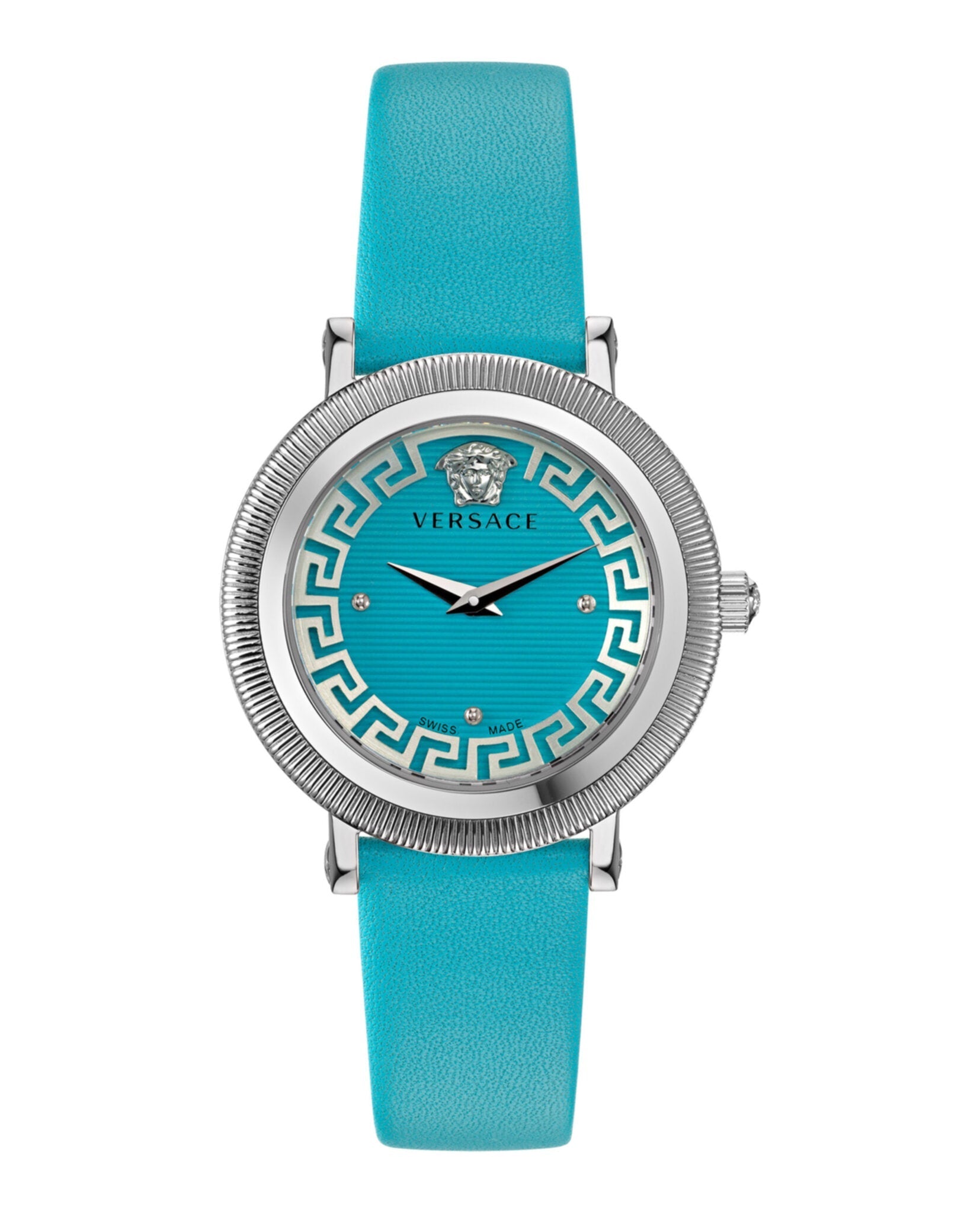 Versace Greca Flourish Leather Watch Stainless Steel Watches - Tophatter Daily Deals