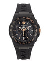 Versace Greca Extreme Chrono Silicone Watch Black Watches - Tophatter Daily Deals