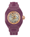 Versace V-Legend Skeleton Automatic Watch BURGUNDY Watches - Tophatter Daily Deals